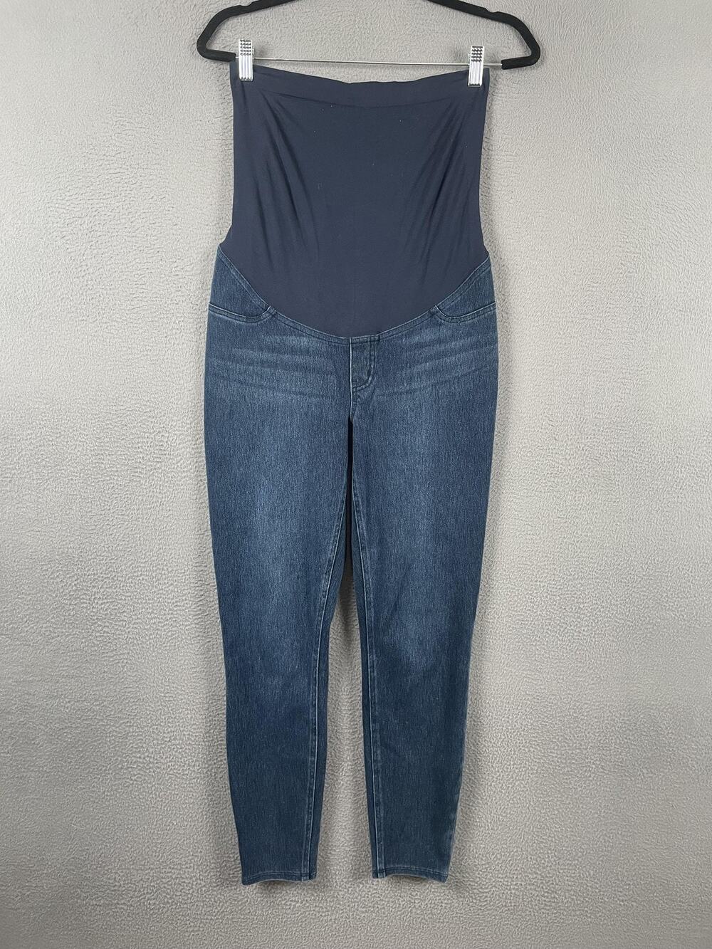 Spanx Jeans Mama Maternity Womens Jean-ish Ankle Leggings Large Stretch Denim